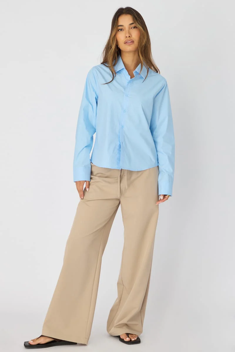 Blue Smart Fit Shirt Long Sleeves Collared - Image 3