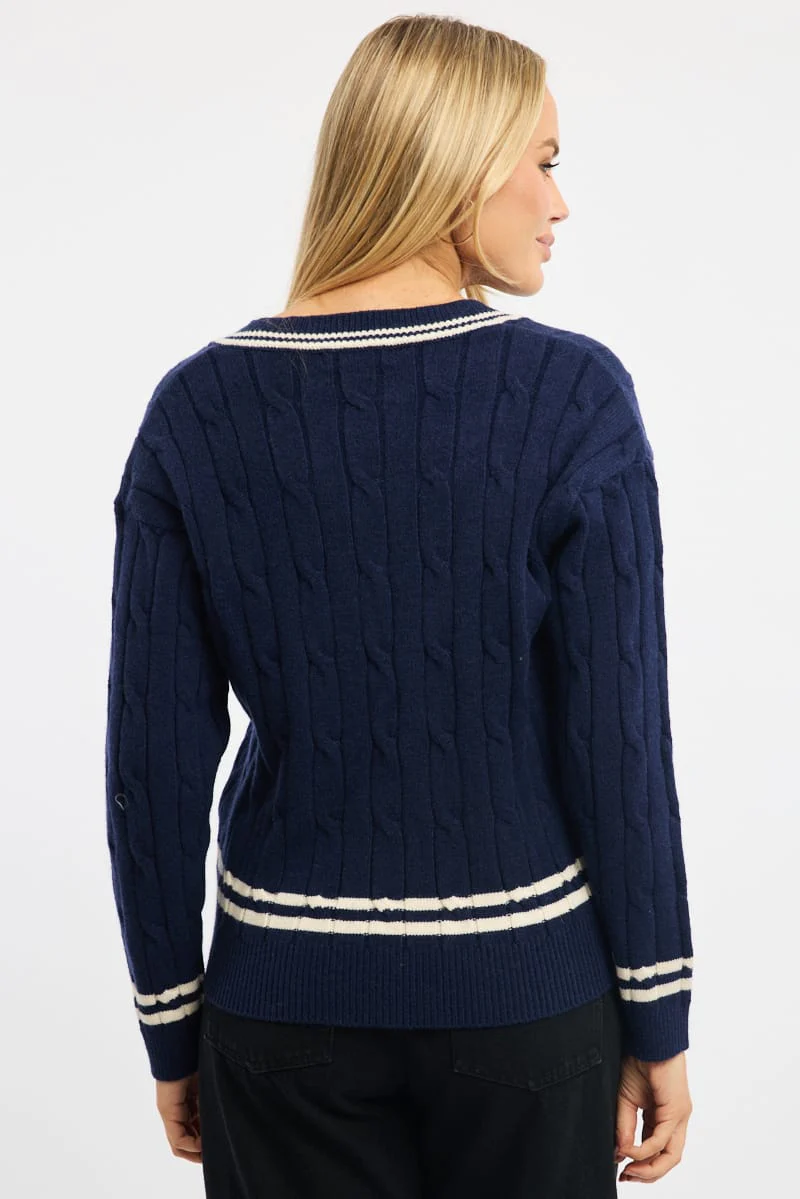 Blue Stripped Cable Knit - Image 5