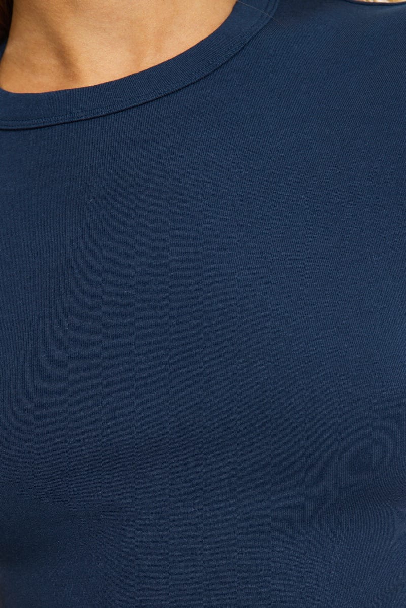 Blue T-shirt Short Sleeve Crew Neck - Image 5