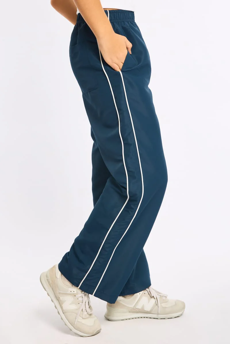Blue Track Pants Wide Leg - Image 4