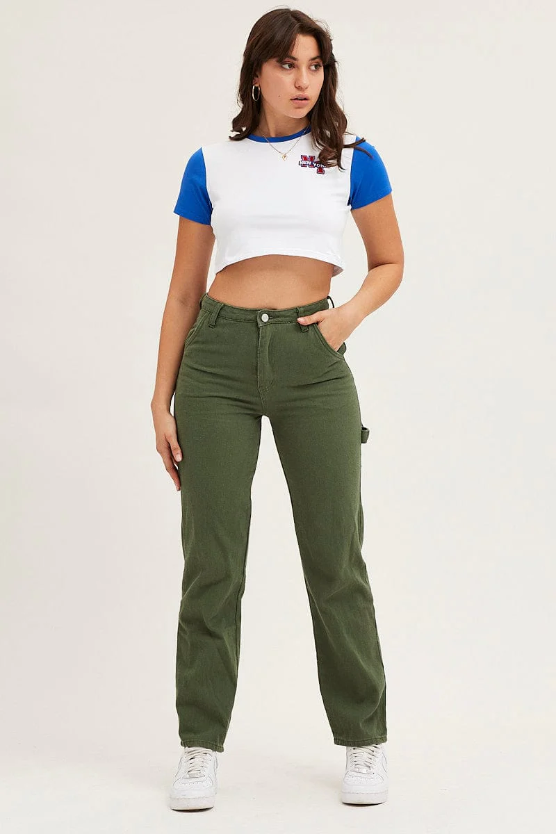 Blue Varsity Baby Tee - Image 4