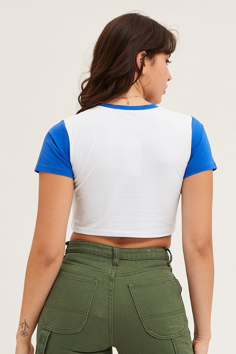 Blue Varsity Baby Tee - Image 7