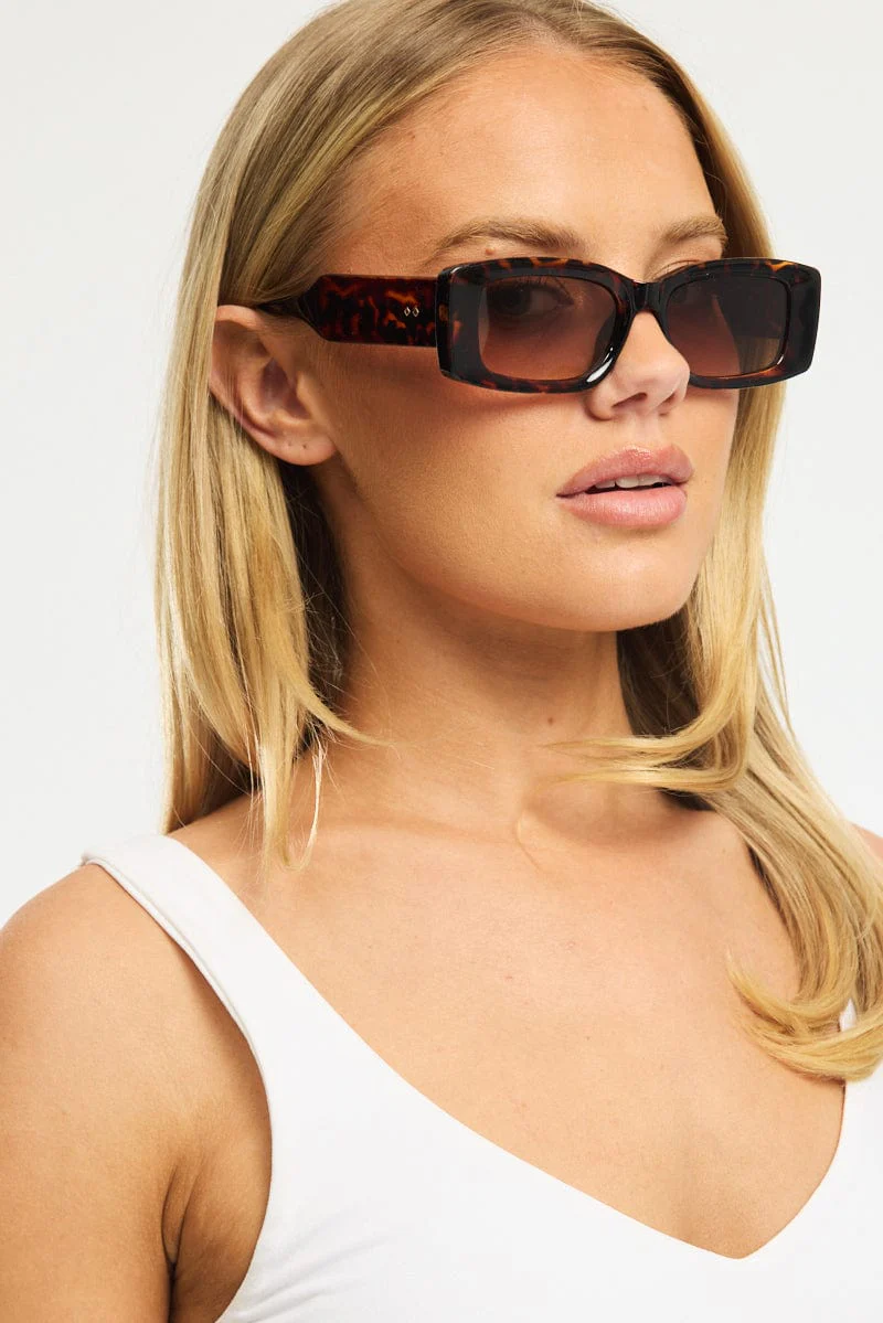 Brown Animal Print Fashion Sunglasses