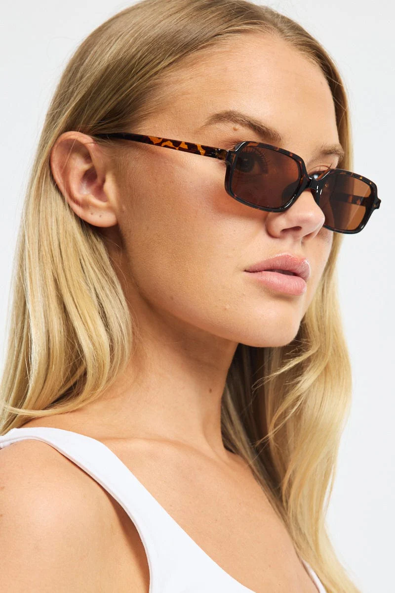 Brown Animal Print Fashion Sunglasses