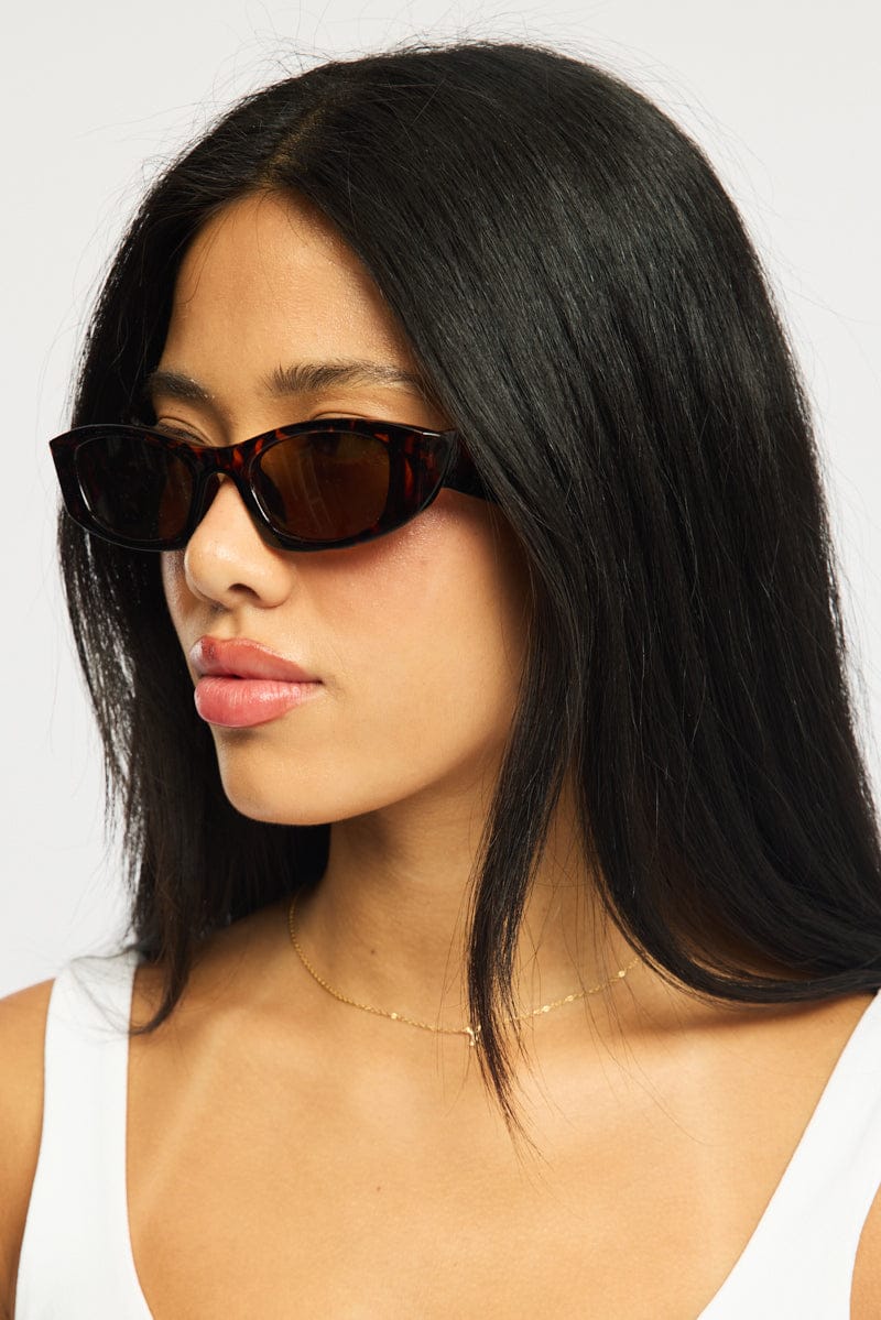 Brown Animal Print Fashion Sunglasses