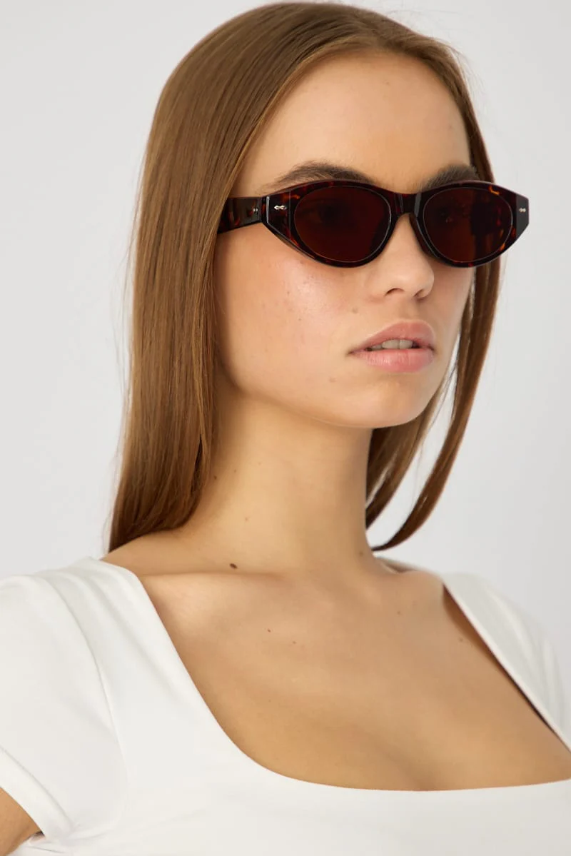 Brown Animal Print Fashion Sunglasses