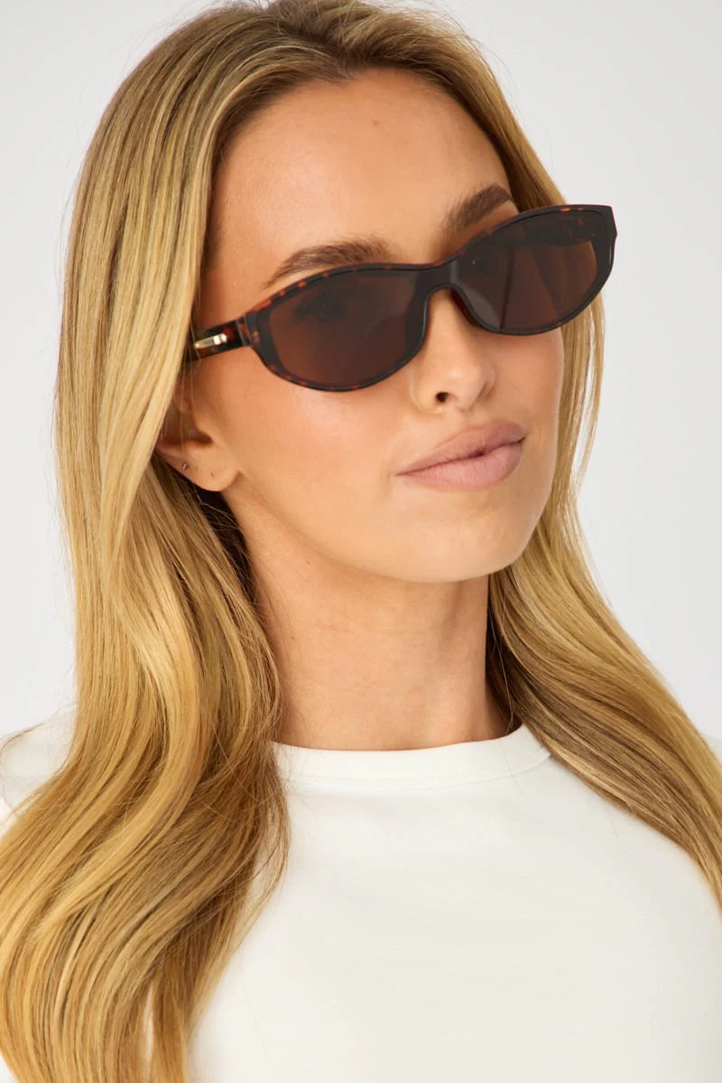 Brown Animal Print Fashion Sunglasses