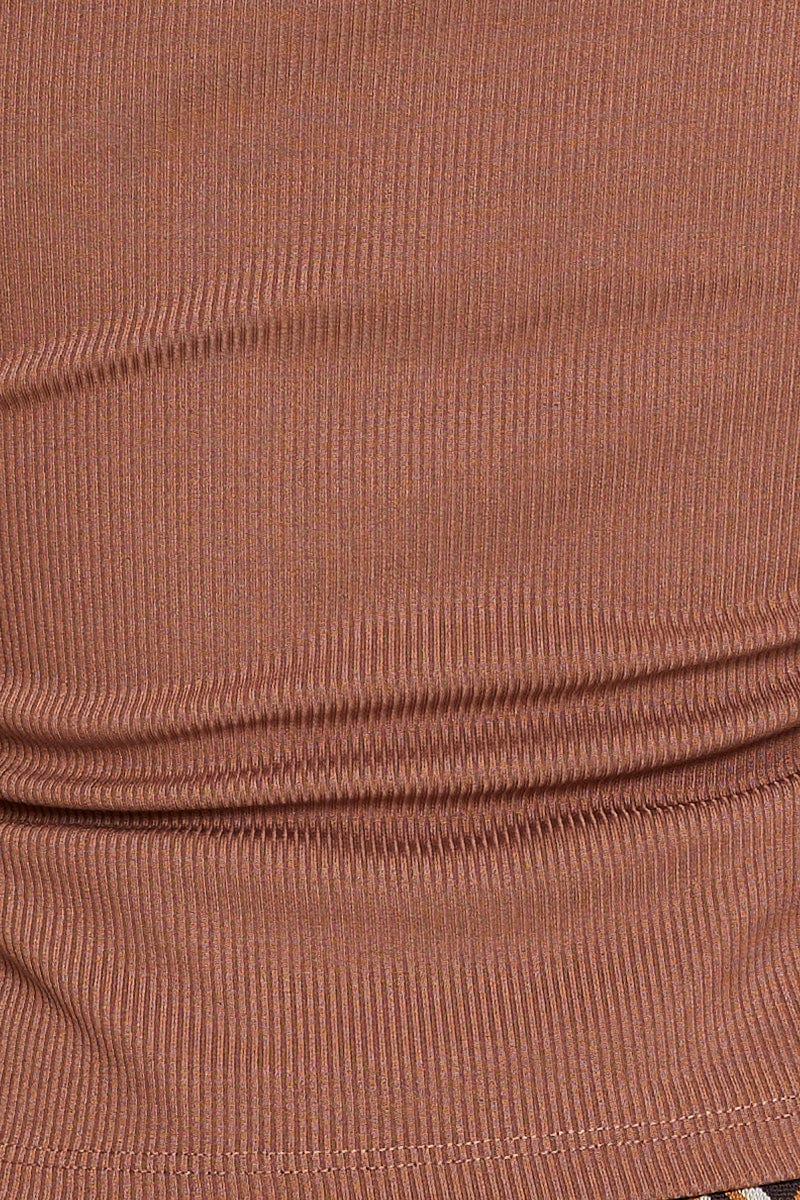 Brown Asymmetric Top One Shoulder - Image 6