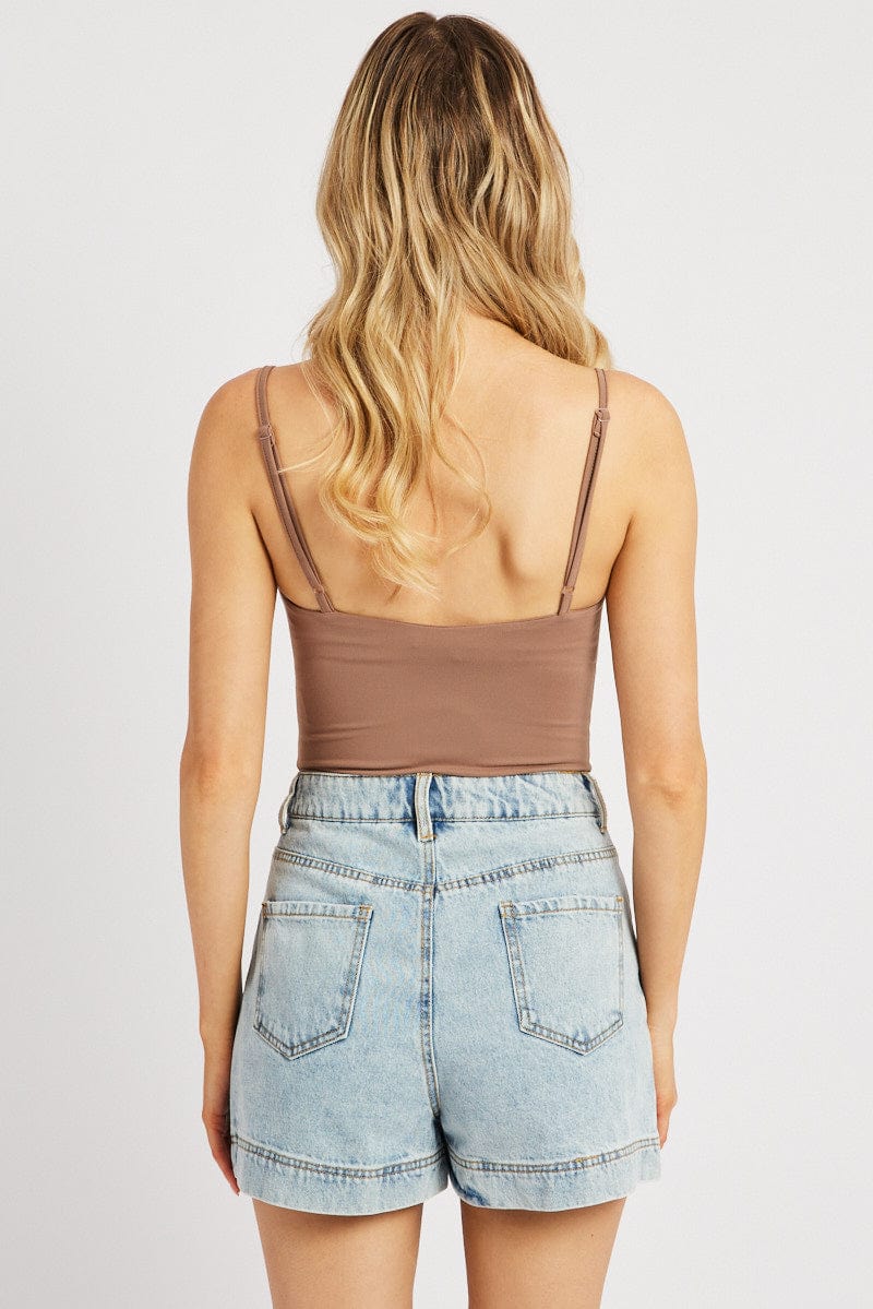 Brown Bodysuit Sleeveless Supersoft - Image 4