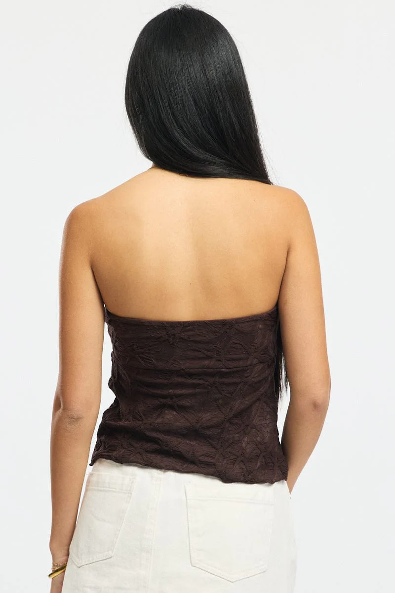 Brown Boob Tube Top Textured - Image 4