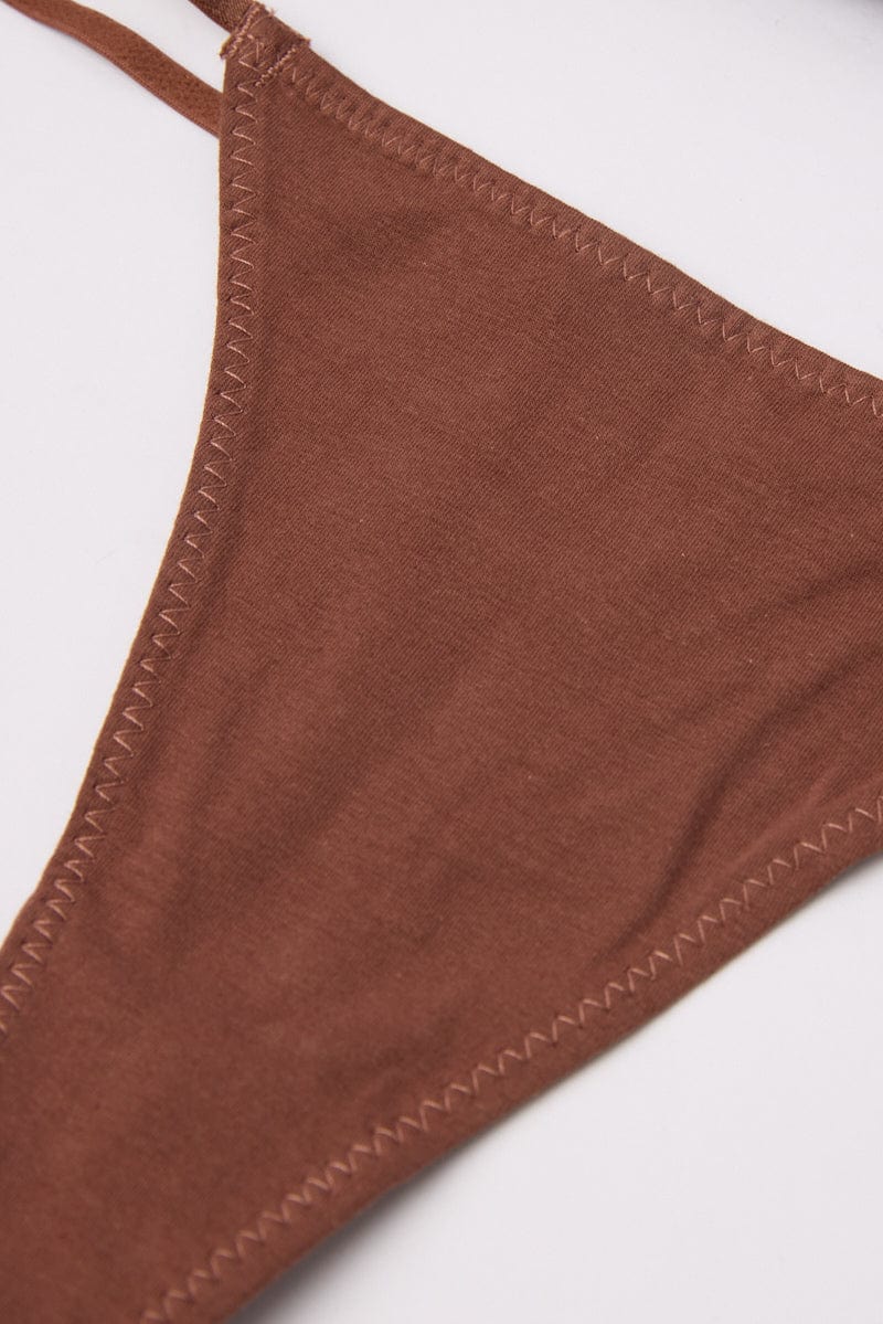 Brown Bralet and Thong Lingerie Set - Image 3