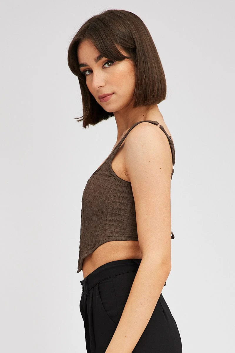 Brown Corset Top Texture - Image 4