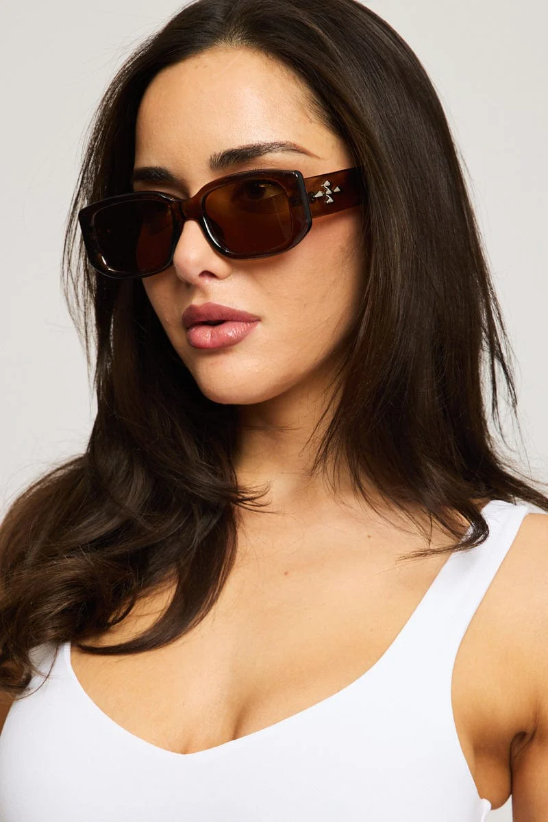 Brown Fashion Sunglasses - Image 2