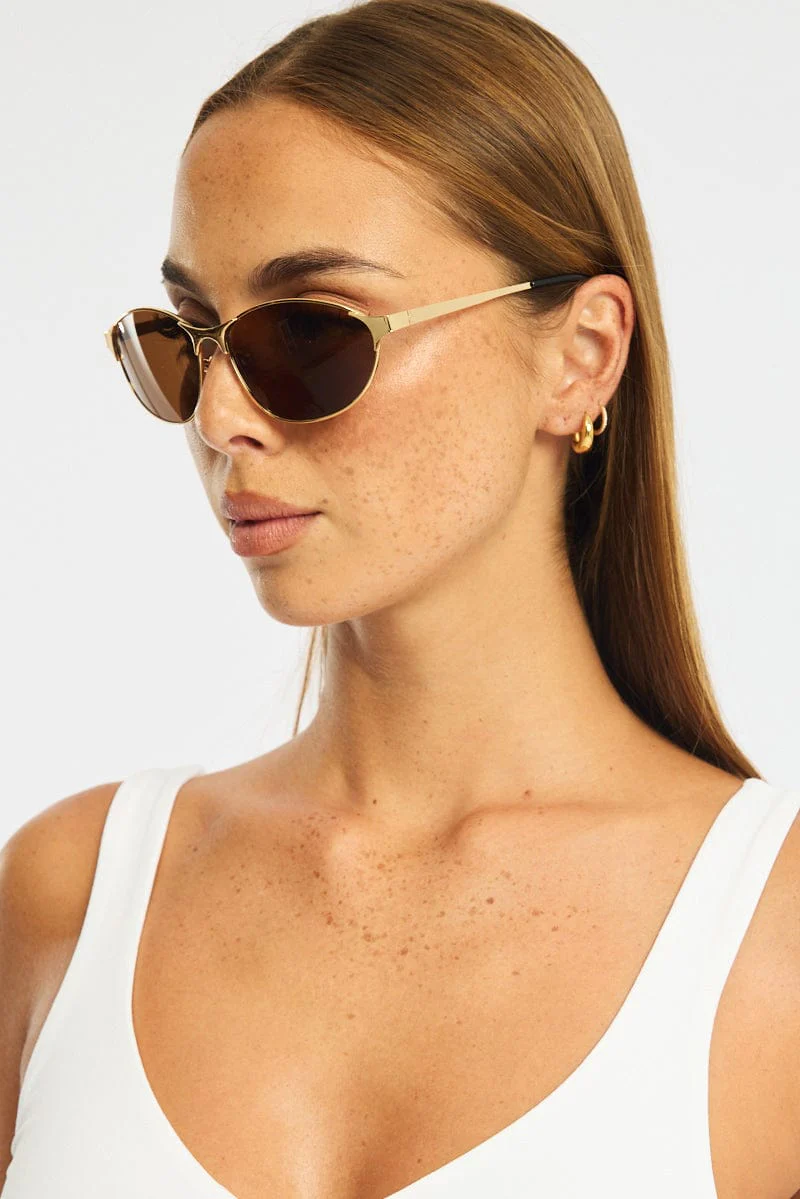 Brown Fashion Sunglasses - Image 2