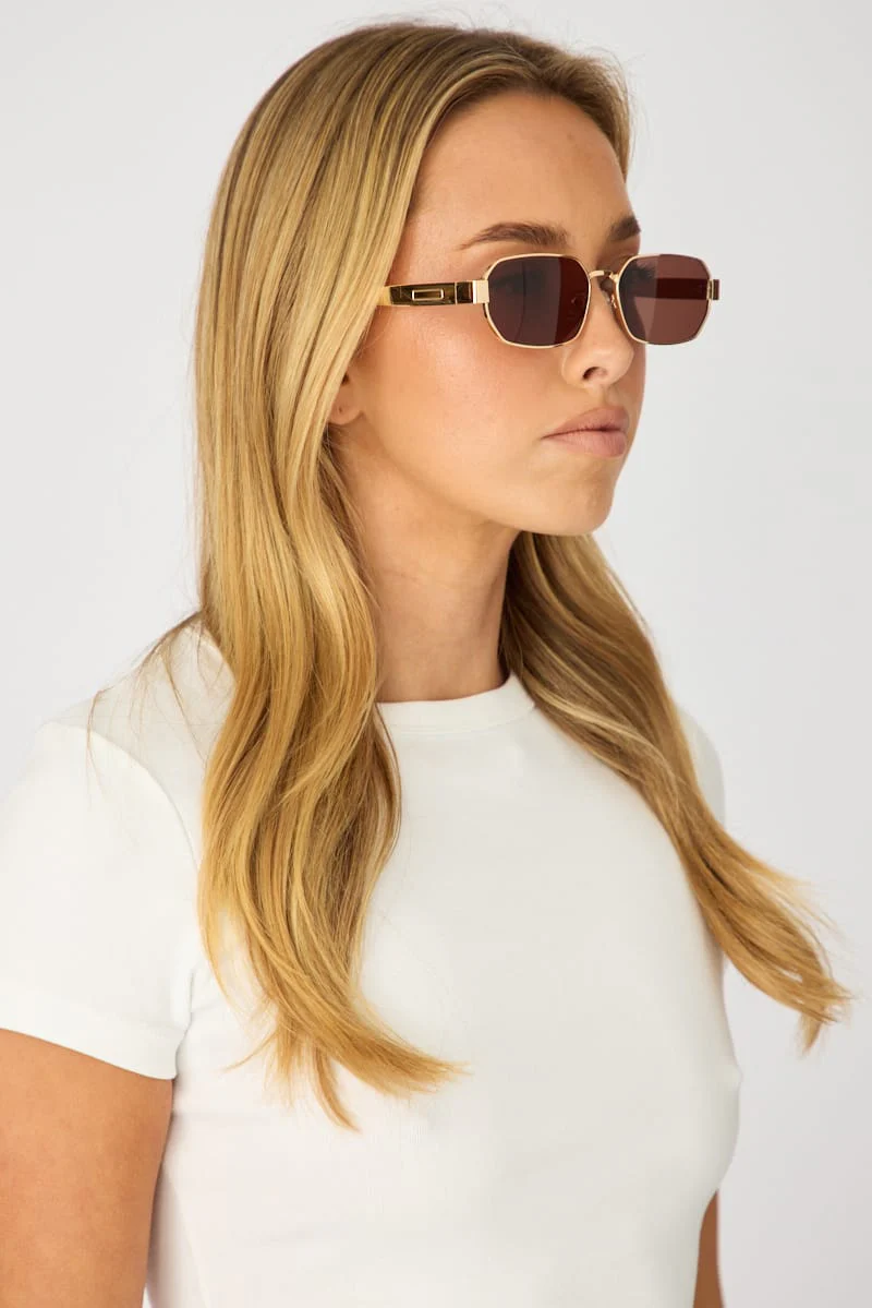 Brown Fashion Sunglasses - Image 2