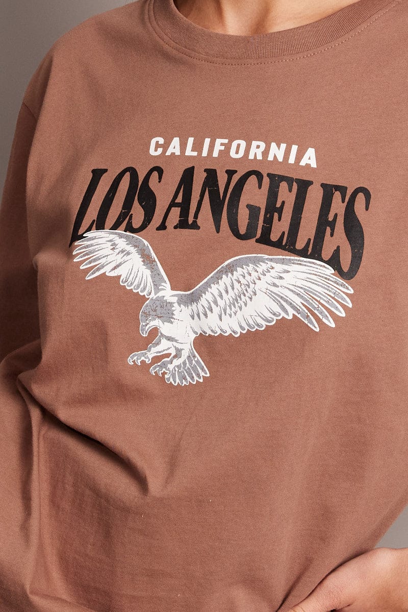 Brown Graphic Tee Short Sleeve - Image 6