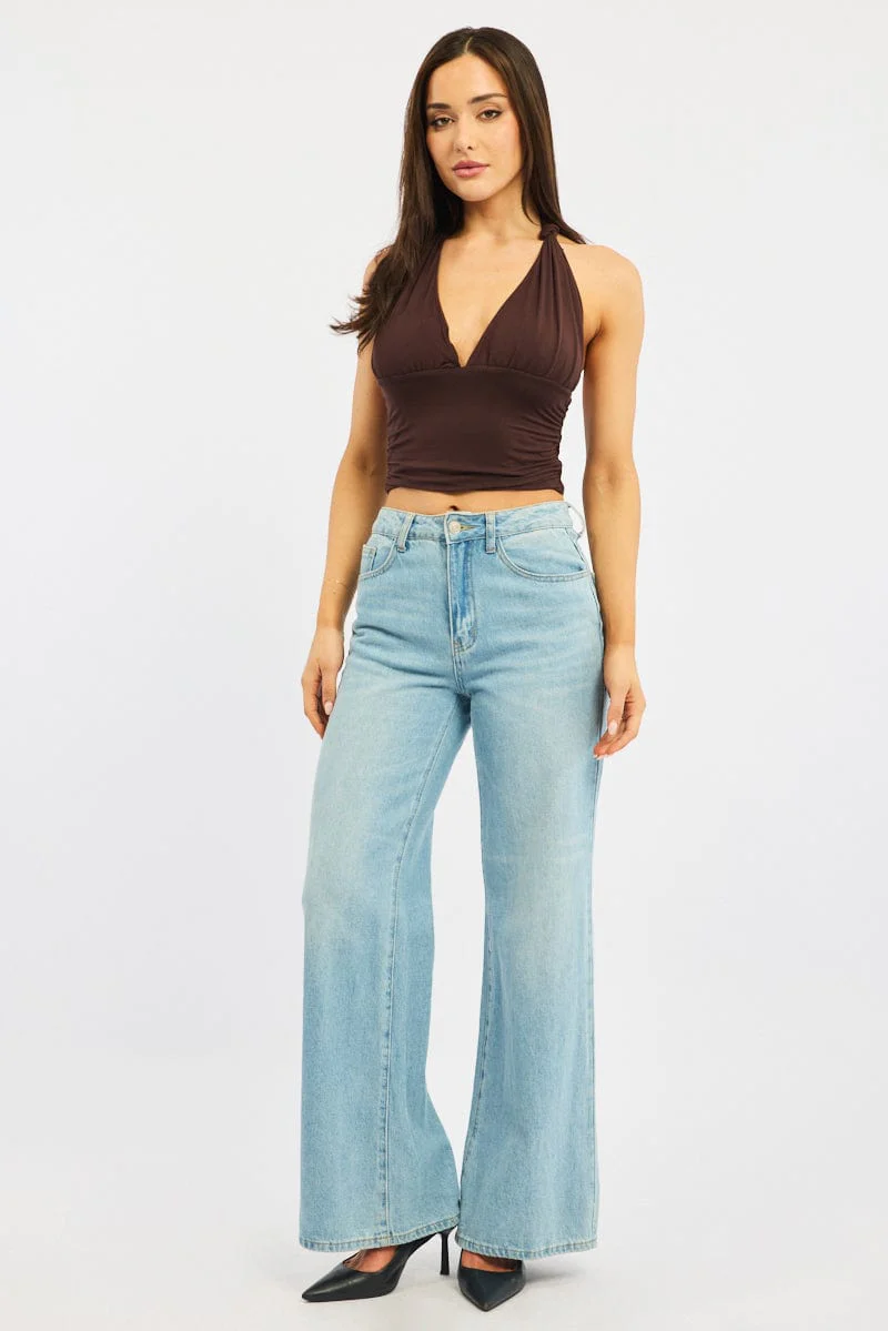 Brown Halter Neck Top - Image 2