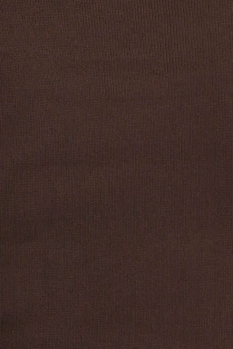 Brown Knit Top Long Sleeve Crop - Image 6