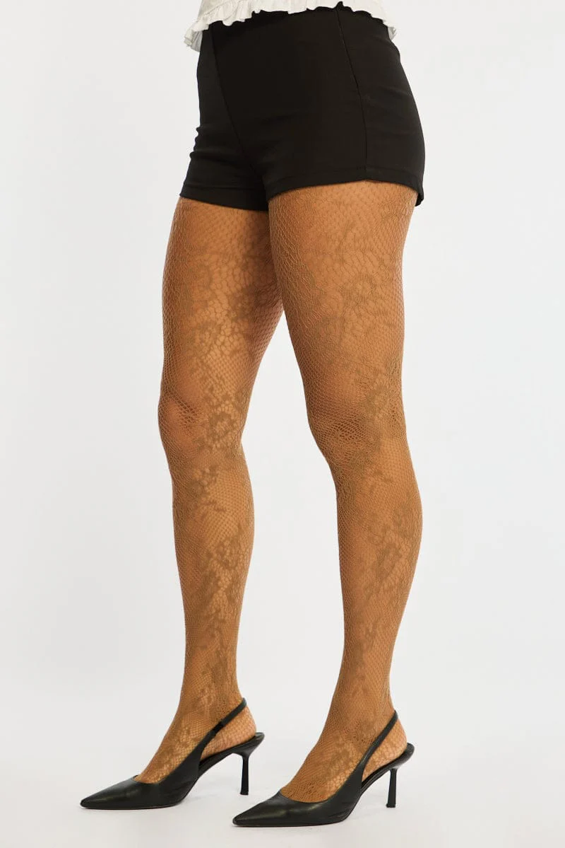 Brown Lace Tights