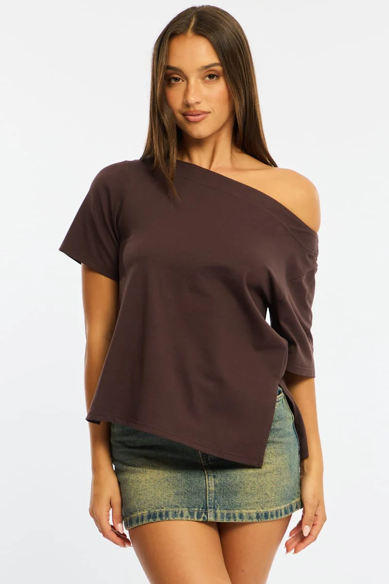 Brown One Shoulder Top - Image 3