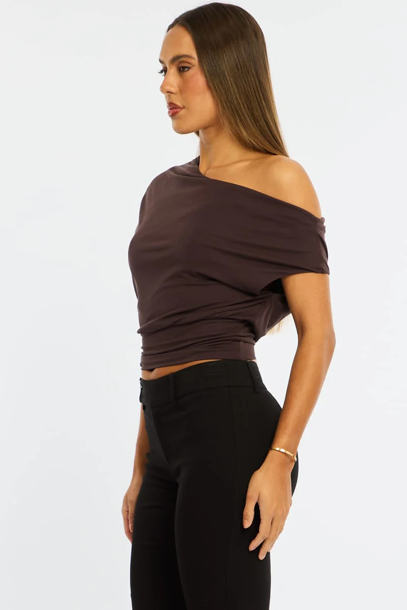 Brown One Shoulder Top - Image 5