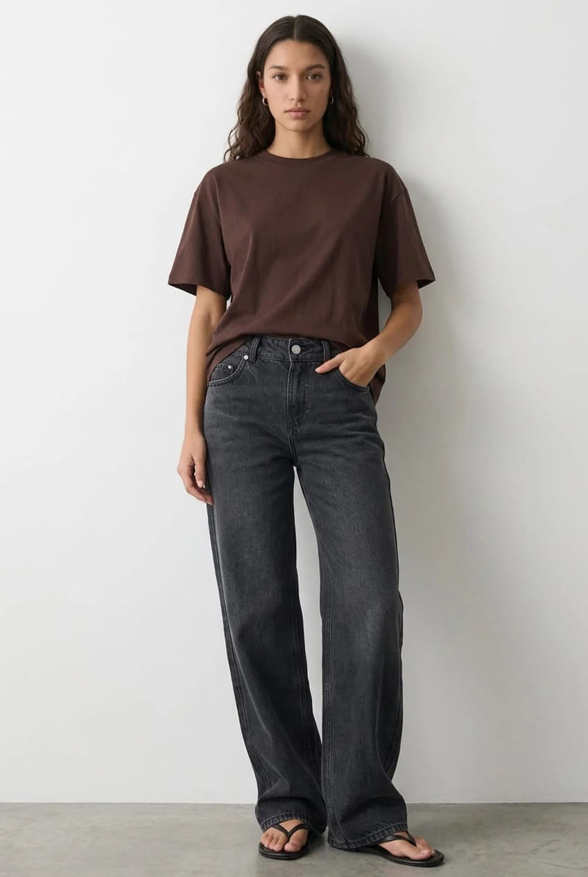 Brown Oversized Short Sleeve T-shirt