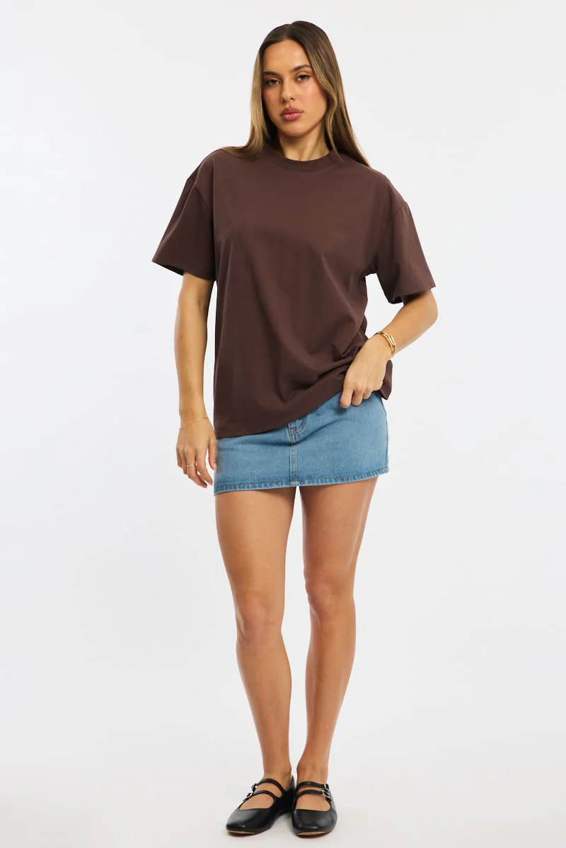 Brown Oversized Short Sleeve T-shirt - Image 3