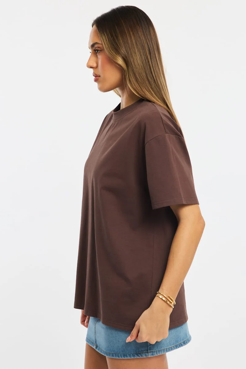 Brown Oversized Short Sleeve T-shirt - Image 4