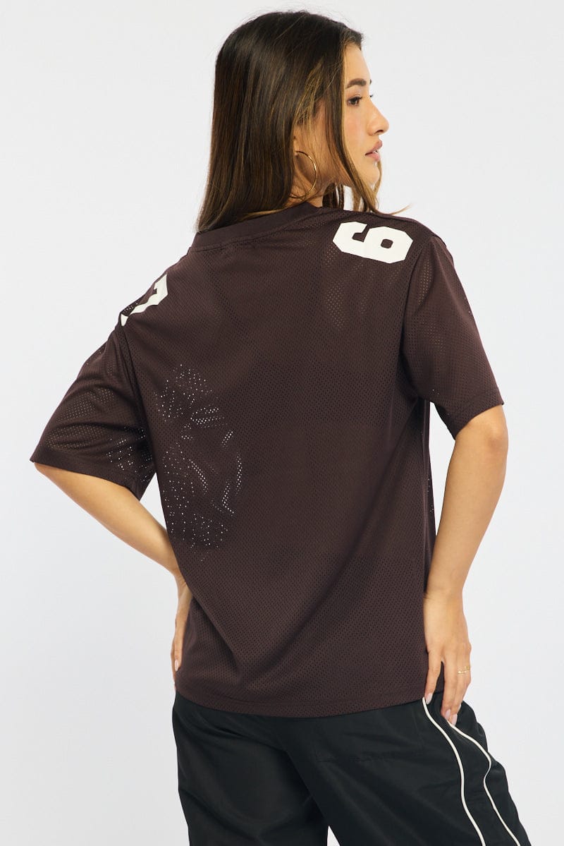Brown Sports Tee Short Sleeve - Image 6