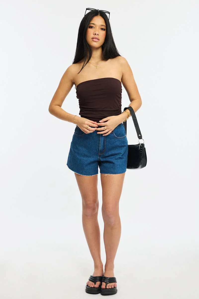 Brown Supersoft Bandeau Top - Image 2