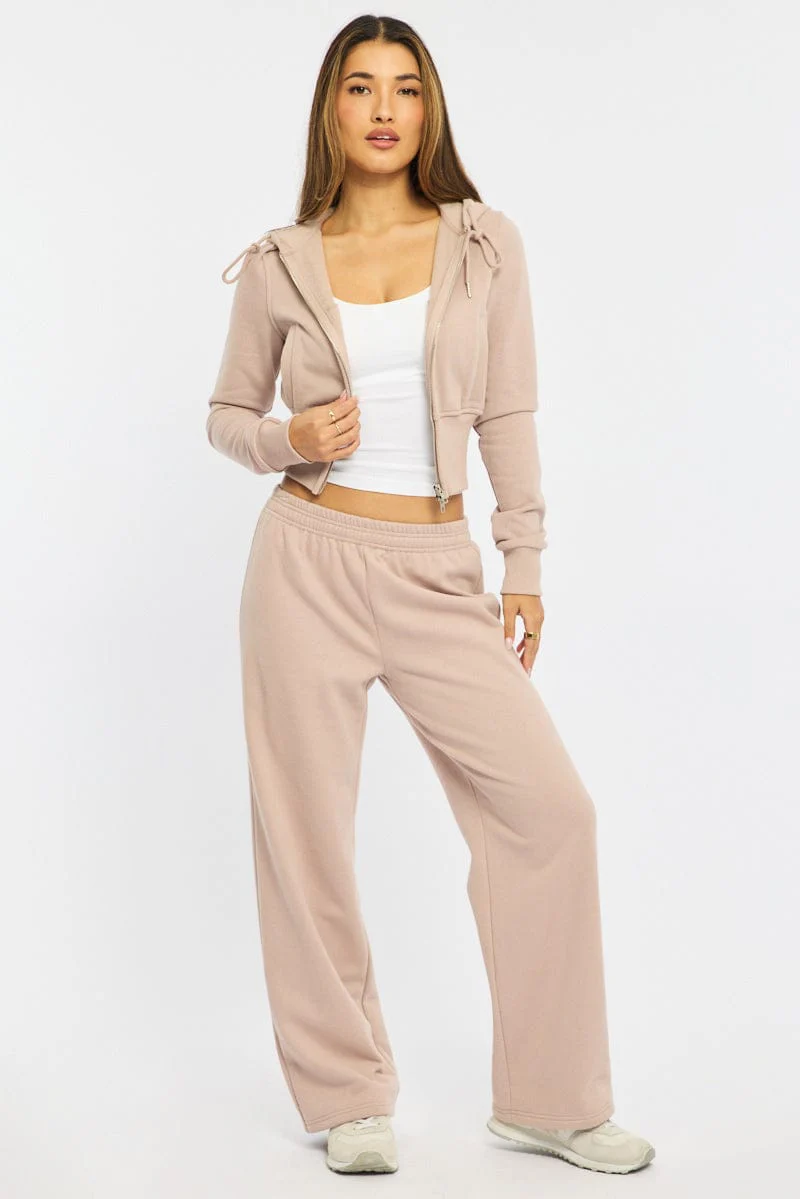 Brown Track Pants Wide Leg - Image 4