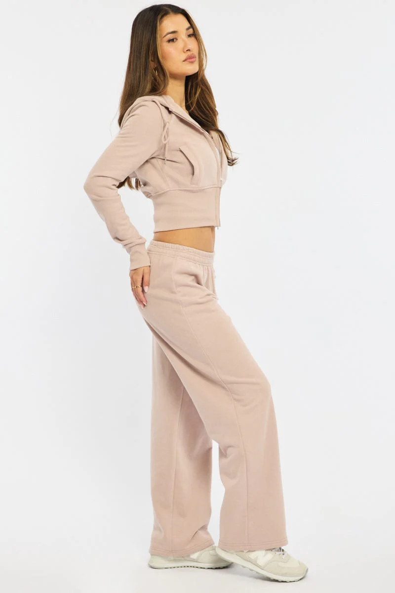Brown Track Pants Wide Leg - Image 5
