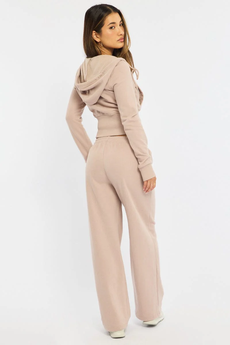 Brown Track Pants Wide Leg - Image 6