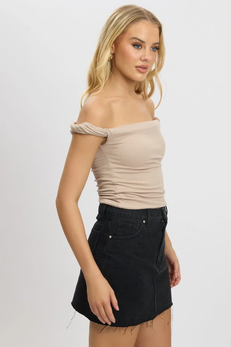Brown Twist Top Off Shoulder - Image 4