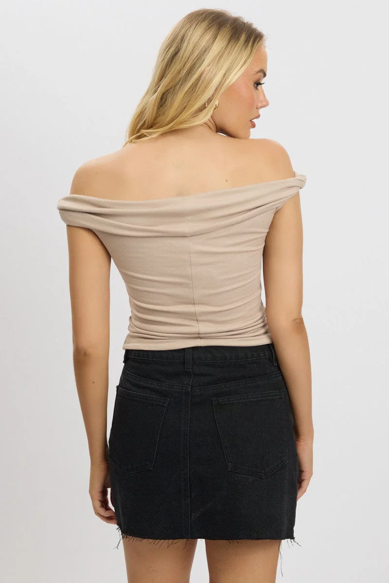 Brown Twist Top Off Shoulder - Image 5