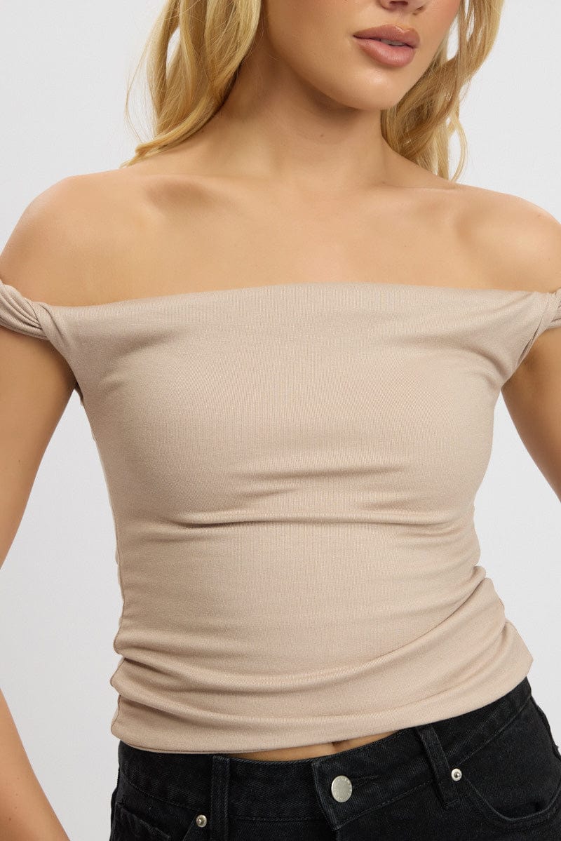 Brown Twist Top Off Shoulder - Image 6