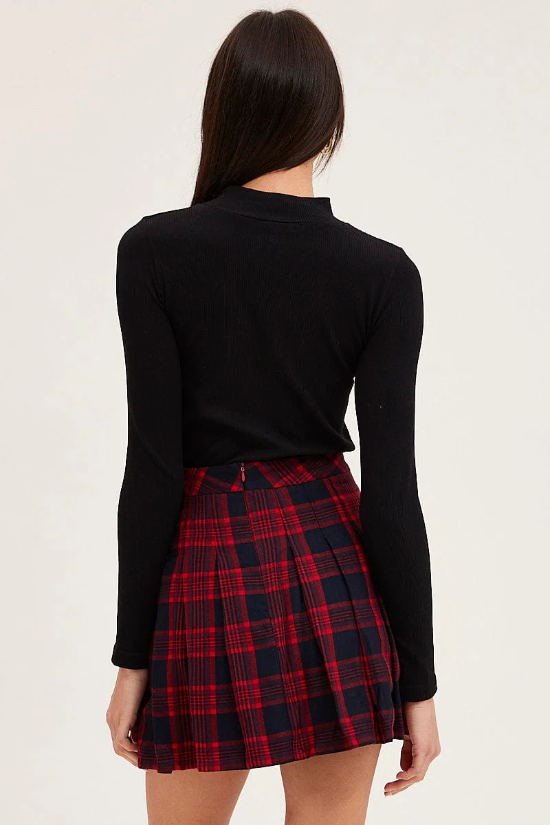 Check Pleated Skirt Mini Tennis - Image 5