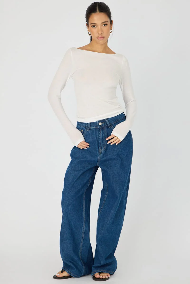 Denim Baggy Jeans Low Rise Wide Leg