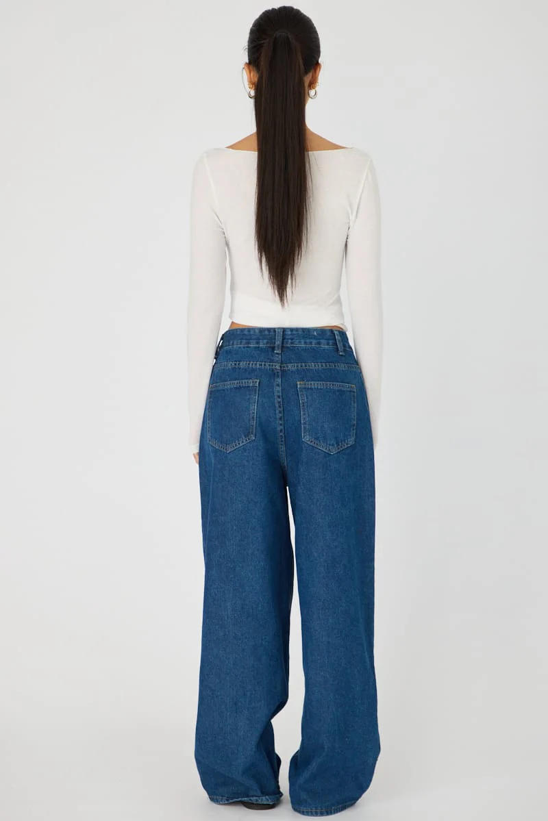 Denim Baggy Jeans Low Rise Wide Leg - Image 5