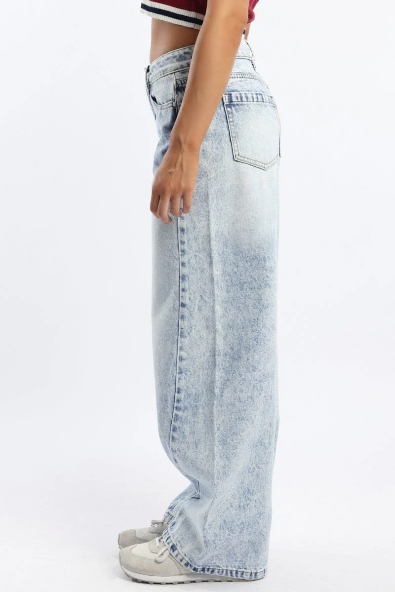 Denim Balloon fit Jeans with Seam - Image 3