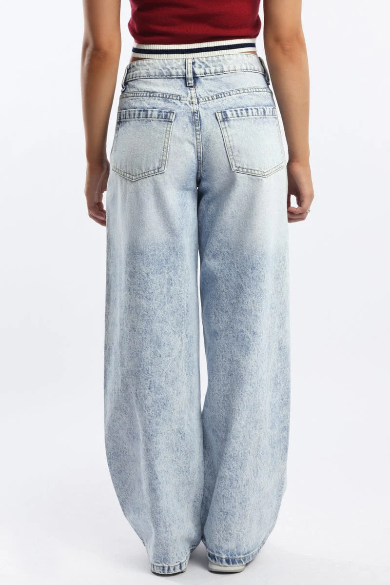 Denim Balloon fit Jeans with Seam - Image 4