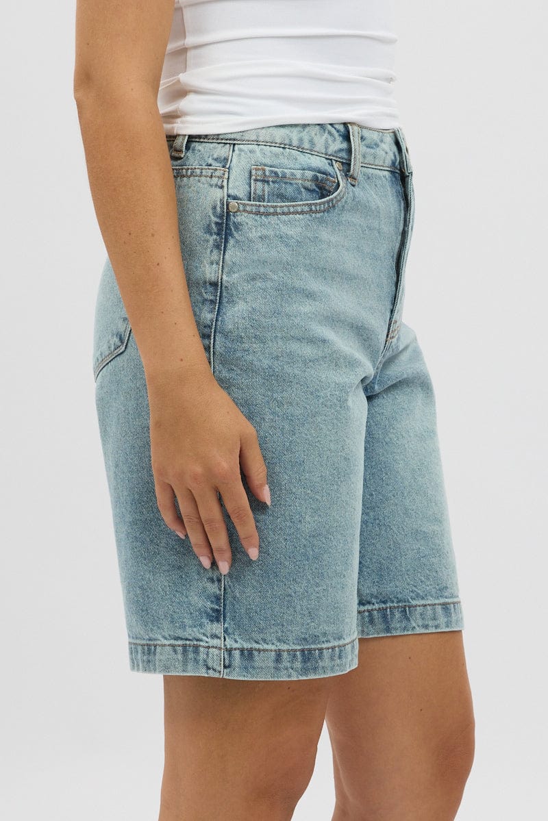 Denim Bermuda Jorts Mid Rise - Image 6