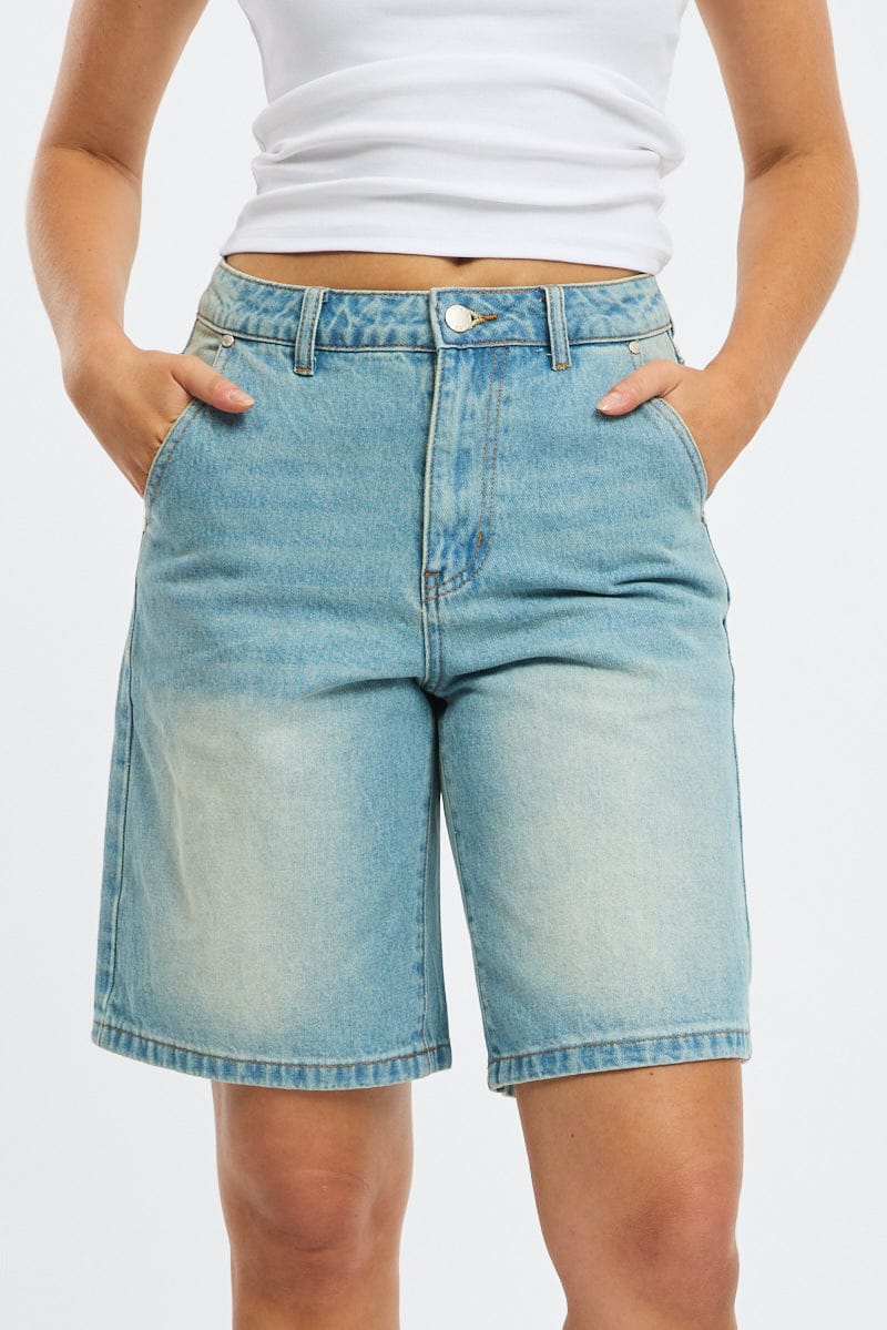 Denim Bermuda Shorts Mid Rise - Image 2