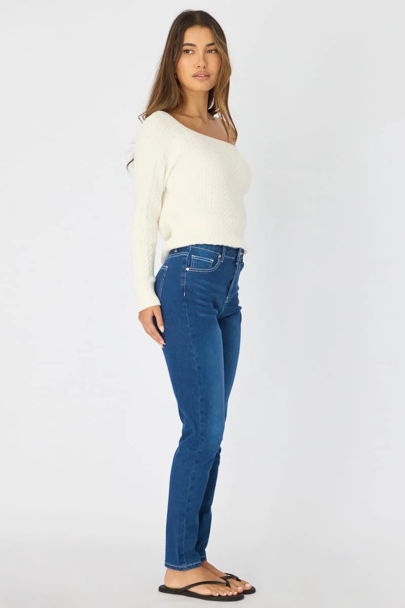 Denim Skinny Jeans High Rise - Image 5