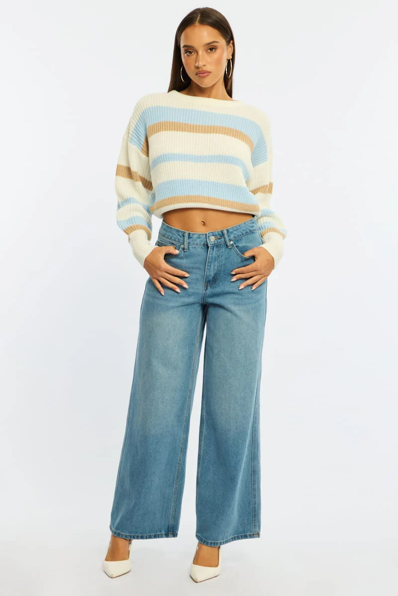 Denim Wide Leg Jean Mid Rise - Image 3