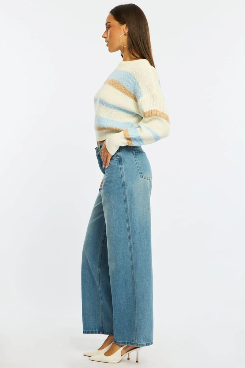 Denim Wide Leg Jean Mid Rise - Image 5