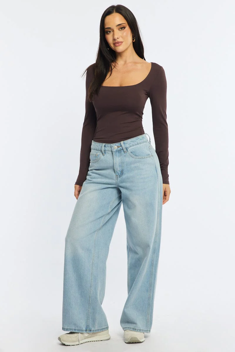 Denim Wide Leg Jean Mid Rise - Image 2