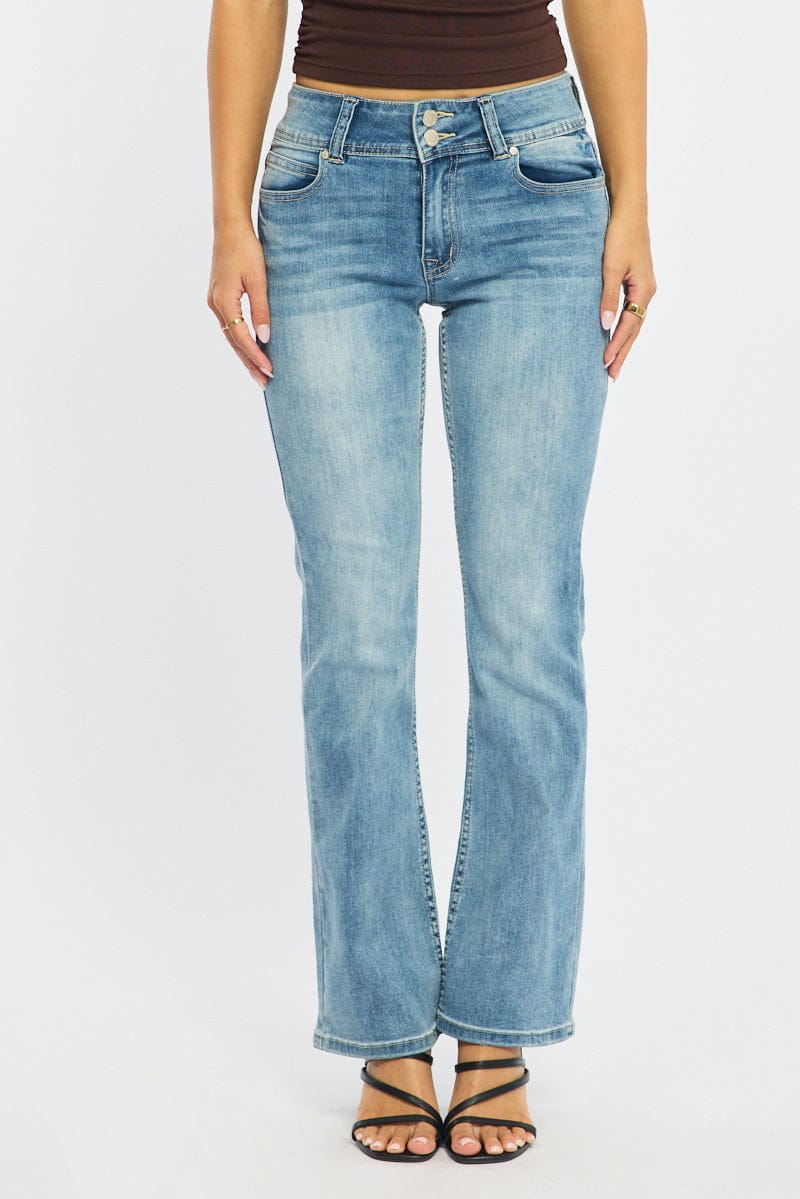 Denim Flare Jeans Low Rise - Image 2