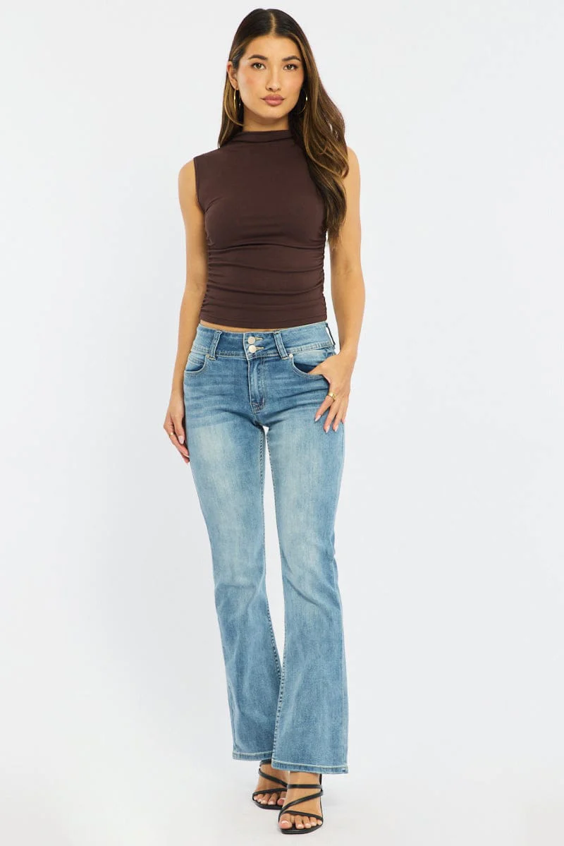 Denim Flare Jeans Low Rise - Image 3