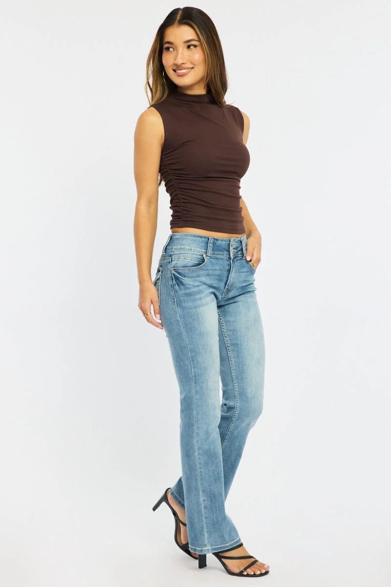 Denim Flare Jeans Low Rise - Image 5